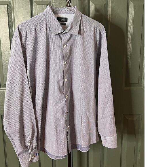 Original Penguin Men's Geometric Print Long Sleeve‎ Dress Shirt - Picture 9 of 11